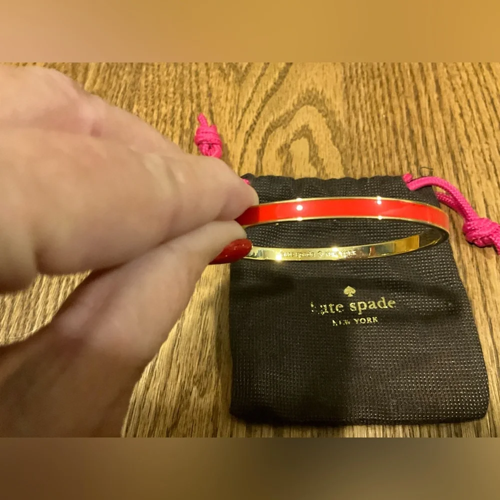 Kate Spade Red and Gold Bangle Bracelet - Picture 2 of 8